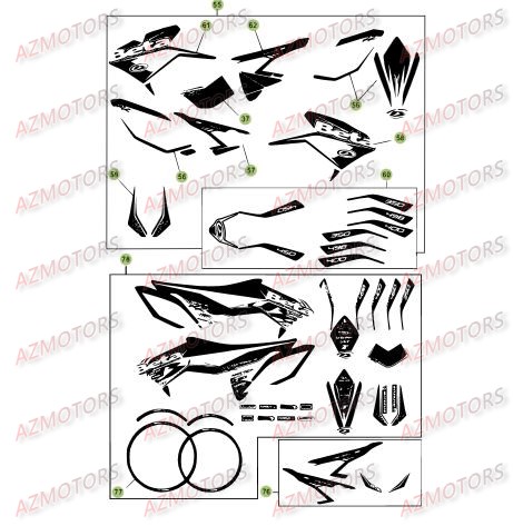 AUTOCOLLANTS UNIVERSAUX POUR JANTES ROUG BETA pour CARENAGES - RESERVOIR - SELLE 3 de RR-4T-12