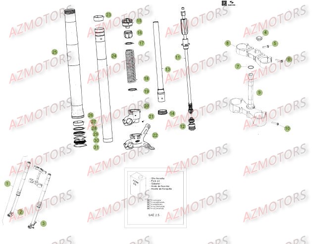 GR. RESSORT K=4,8 N/MM BETA pour FOURCHE DU No SERIE 237 A 500000 de RR-4T-12