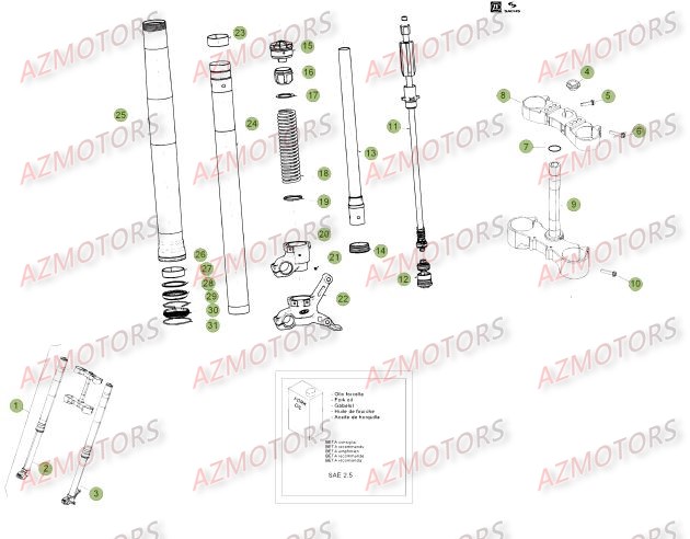 FOURCHE DU No SERIE 237 A 500000 BETA RR 4T 12