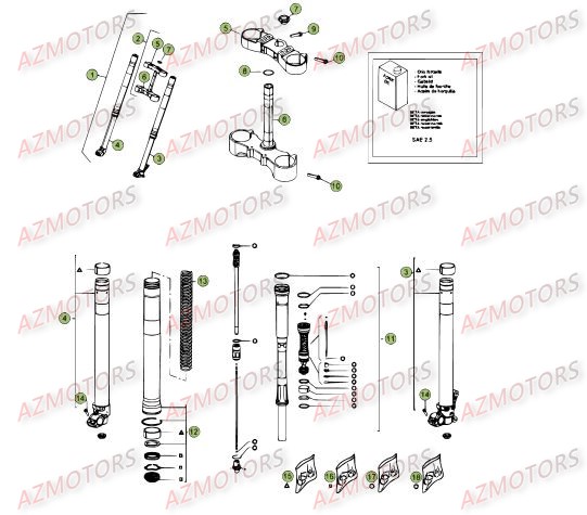 Fourche Du No Serie 500001 A 550000 BETA Pièces Beta RR 4T 350 Enduro - 2012