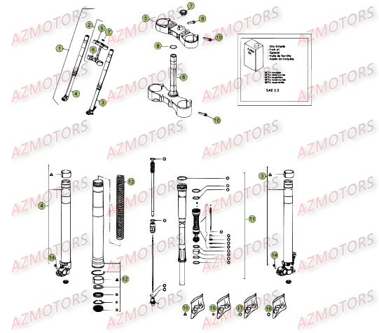 FOURCHE DU No SERIE 500001 A 550000 BETA RR 4T 12