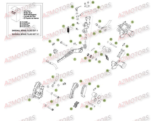 Freins BETA Pièces Beta RR 4T 350 Enduro - 2012