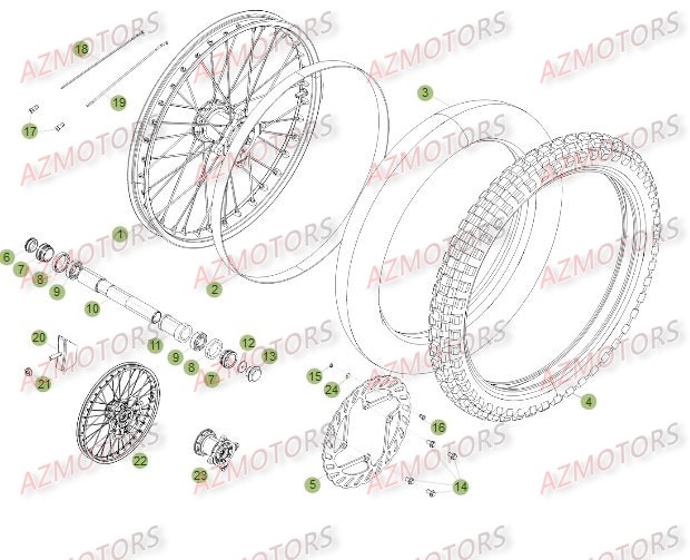 Roue Avant Du No Serie 237 A 500000 BETA Pièces Beta RR 4T 350 Enduro - 2012