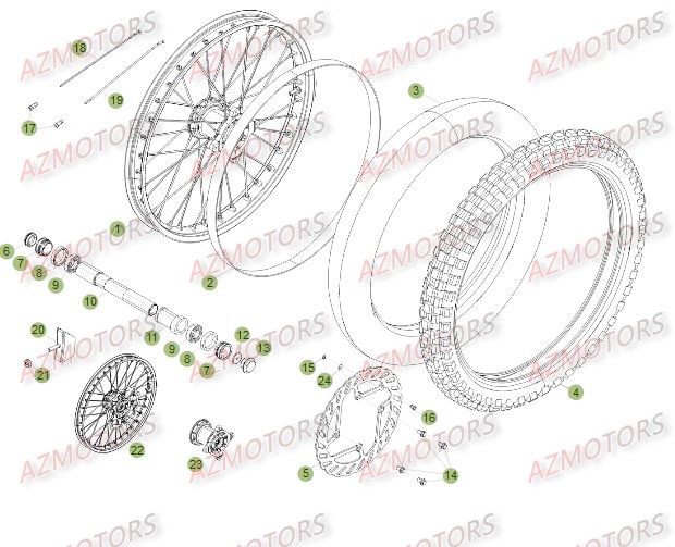 ROUE AVANT DU No SERIE 237 A 500000 pour RR-4T-12