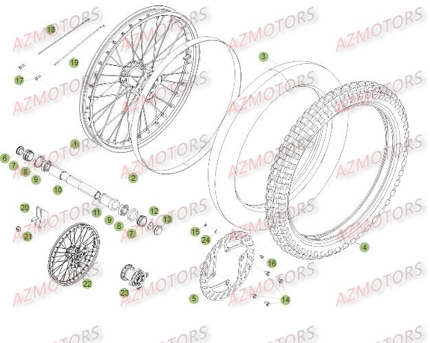 Roue Avant Du No Serie 500001 A 550000 BETA Pièces Beta RR 4T 350 Enduro - 2012