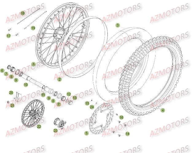 ROUE AVANT DU No SERIE 500001 A 550000 BETA RR 4T 12