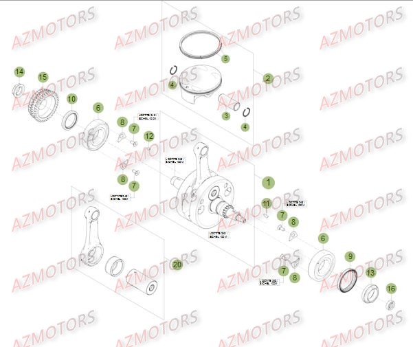 VILEBREQUIN - PISTON - CONTRE-ARBRE 2 BETA Pièces BETA RR 4T 350 - [2012]