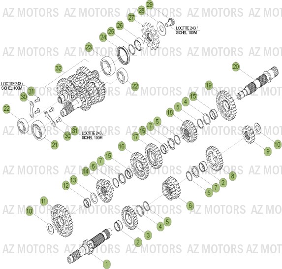 BOITE A VITESSES pour RR-4T-350-13