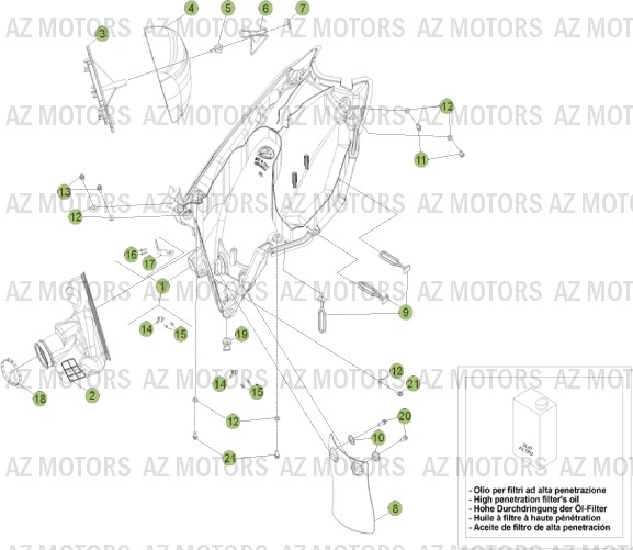 BOITIER DU FILTRE BETA Pièces BETA RR 4T 350 - [2013]