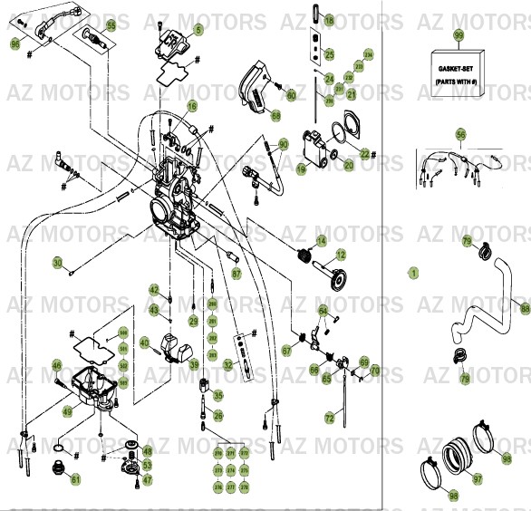 Carburateur BETA Pièces Beta RR 4T 350 Enduro - 2013