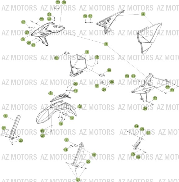 CARENAGES-RESERVOIR-SELLE 2 pour RR-4T-350-13