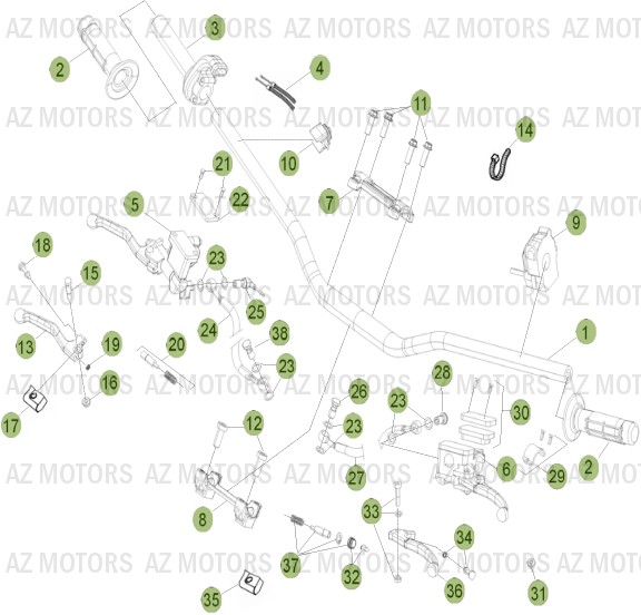 COMMANDES GUIDON BETA RR 4T 350 13