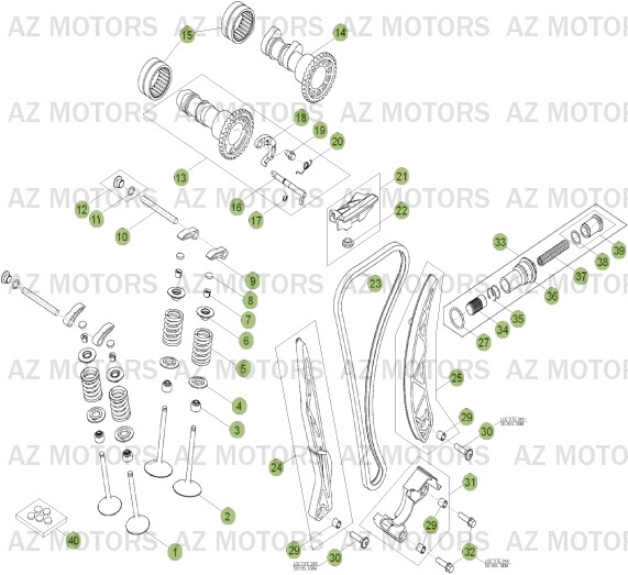 Cylindre Culasse Distribution 2 BETA Pièces Beta RR 4T 350 Enduro - 2013