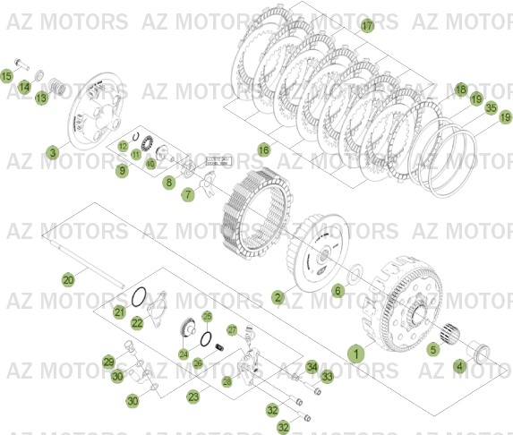 Embrayage BETA Pièces Beta RR 4T 350 Enduro - 2013