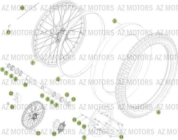 ROUE AVANT pour RR-4T-350-13