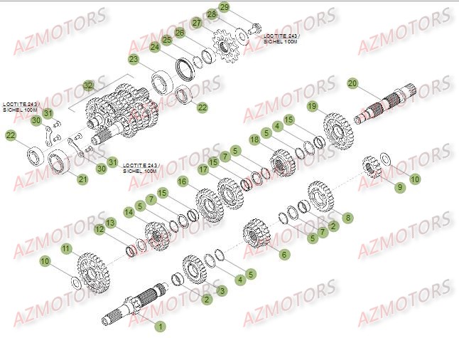 PIGNON DE TRANSMISSION SECONDA IRE BETA pour BOITE A VITESSES de RR-4T-350-14
