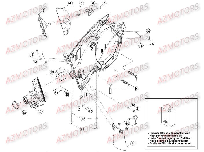FILTRE AIR BETA pour BOITIER DU FILTRE de RR-4T-350-14