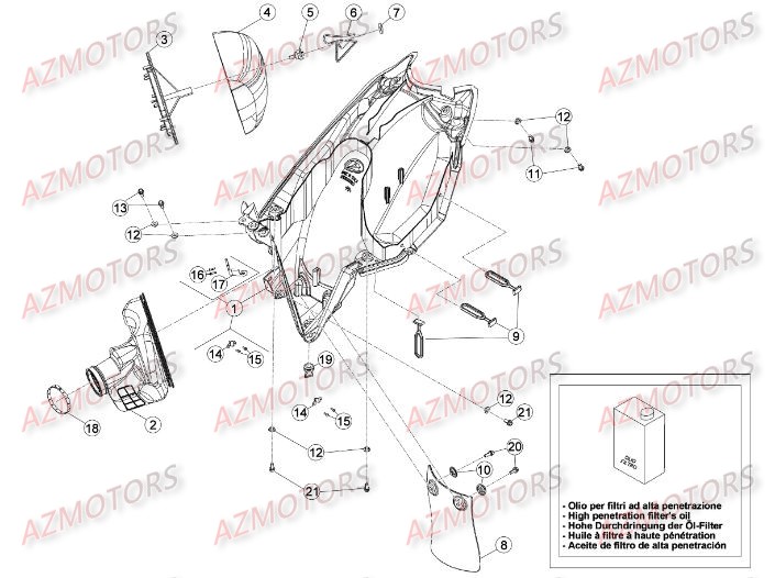 BOITIER DU FILTRE BETA Pièces BETA RR 4T 350 - [2014]