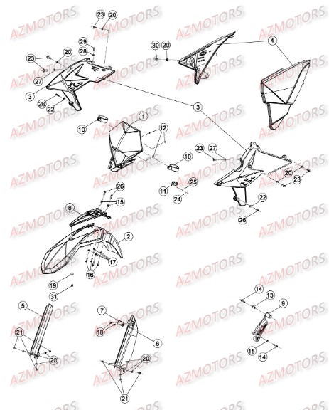 CARENAGES - RESERVOIR - SELLE 2 pour RR-4T-350-14