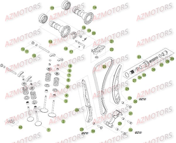 Cylindre   Culasse   Distribution 2 BETA Pièces Beta RR 4T 350 Enduro - 2014