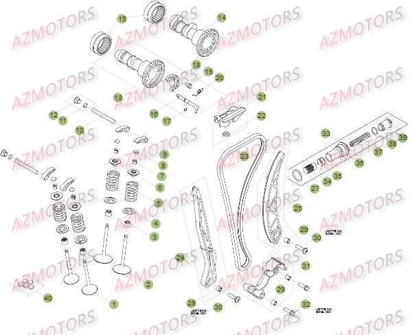 CYLINDRE   CULASSE   DISTRIBUTION 2 BETA RR 4T 350 14