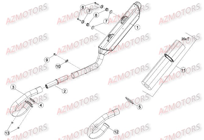 Echappement BETA Pièces Beta RR 4T 350 Enduro - 2014