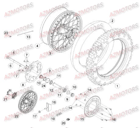 ROUE ARRIERE BETA RR 4T 350 14