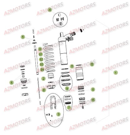 RESSORT AMORTISSEUR 5,4K BETA pour SUSPENSION ARRIERE 2 de RR-4T-350-14