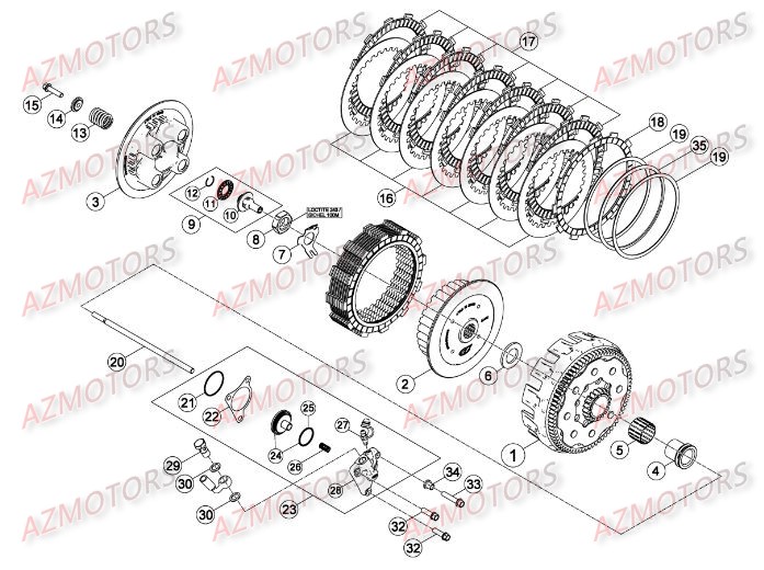 Transmission Principale   Embrayage BETA Pièces Beta RR 4T 350 Enduro - 2014