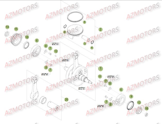 Vilebrequin   Piston   Contre Arbre 2 BETA Pièces Beta RR 4T 350 Enduro - 2014