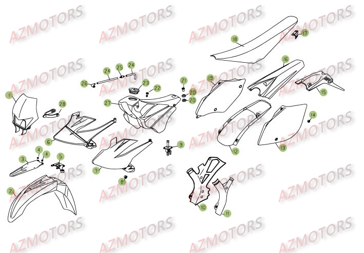 CARENAGES RESERVOIR SELLE pour RR-4T-400-06