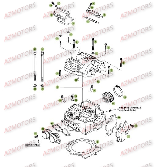 Cylindre Culasse Distribution BETA Pièces BETA RR 4T 400 - [2006-2005]