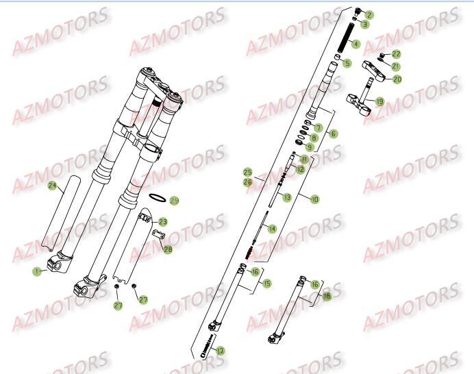 Fourche BETA Pièces BETA RR 4T 400 - [2006-2005]