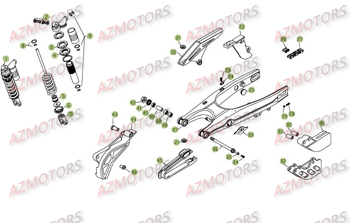Suspension Arriere BETA Pièces BETA RR 4T 400 - [2006-2005]