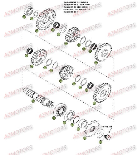 Boite De Vitesses   Transmission Secondaire BETA Pièces Beta RR 4T 400 Enduro - 2009