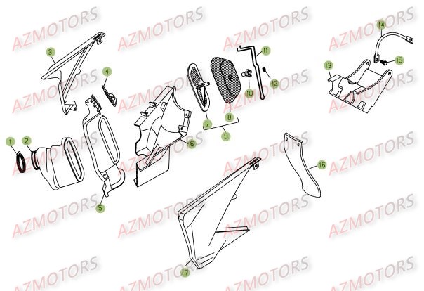 FILTRE AIRE RR-RS 4T pour BOITIER DU FILTRE de RR-4T-400-09