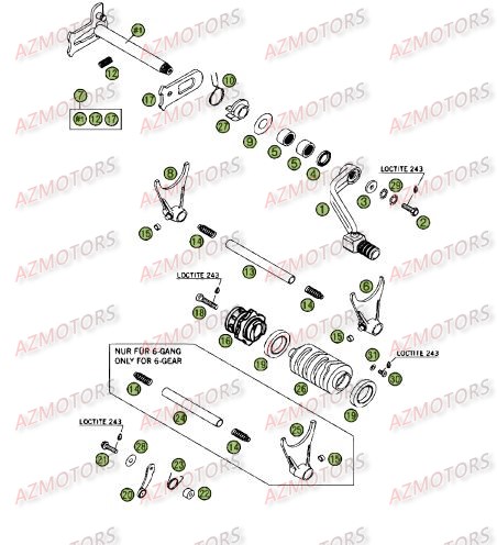 Commandes De Boite A Vitesses BETA Pièces Beta RR 4T 400 Enduro - 2009