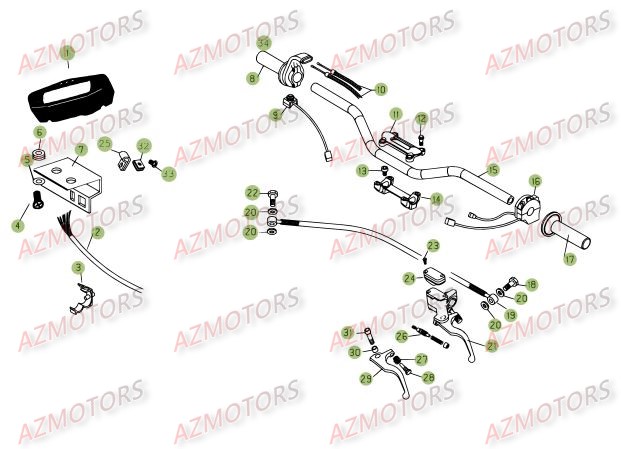 GUIDON RR 4T  07 BETA pour COMMANDES-GUIDON de RR-4T-400-09