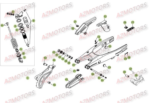 FOURCHE ARRIERE SUSPENSION AR BETA RR 4T 400 09