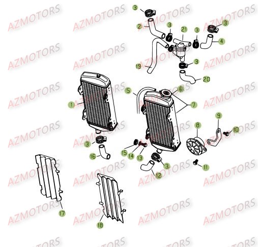 Installation De Refroidissement BETA Pièces Beta RR 4T 400 Enduro - 2009