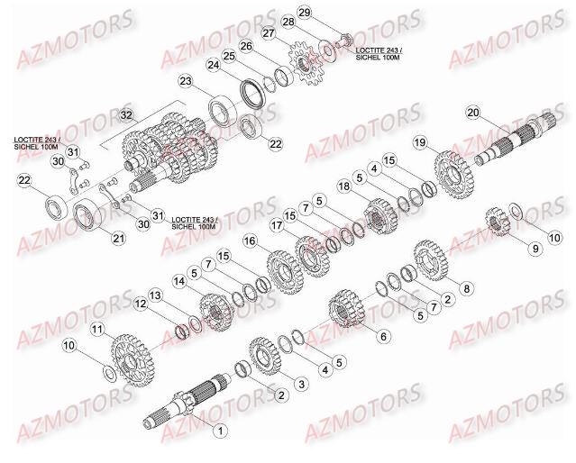 PIGNON DE TRANSMISSION SECONDA IRE BETA pour BOITE A VITESSES de RR-4T-400-10