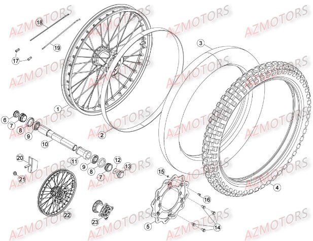 Roue Avant BETA Pièces Beta RR 4T 400 Enduro - 2010