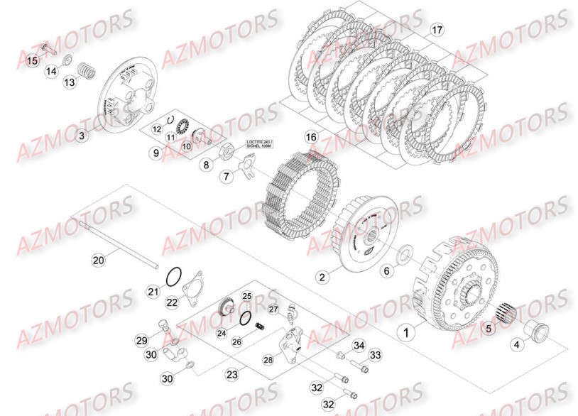 TRANSMISSION PRINCIPALE EMBRAYAGE pour RR-4T-400-10