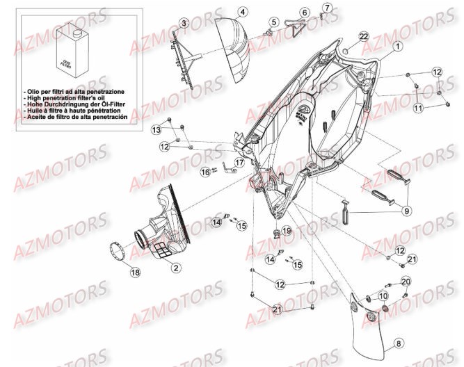 FILTRE AIR BETA pour BOITIER DU FILTRE de RR-4T-400-12