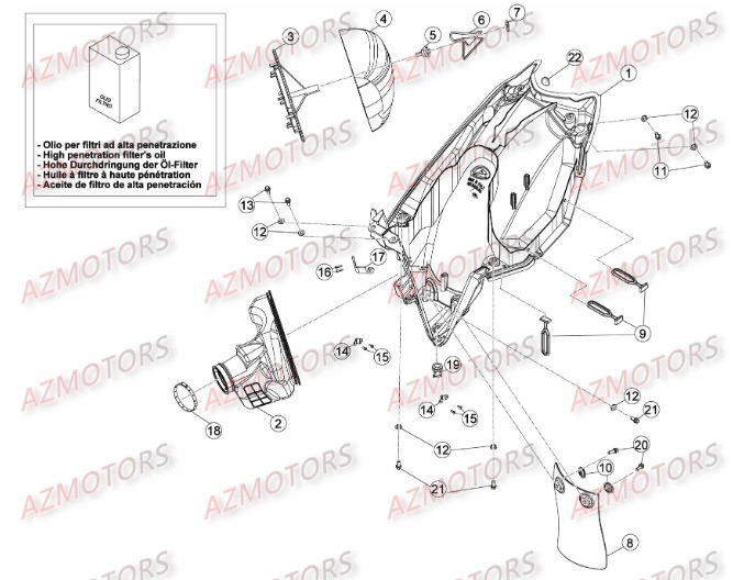 BOITIER DU FILTRE pour RR-4T-400-12