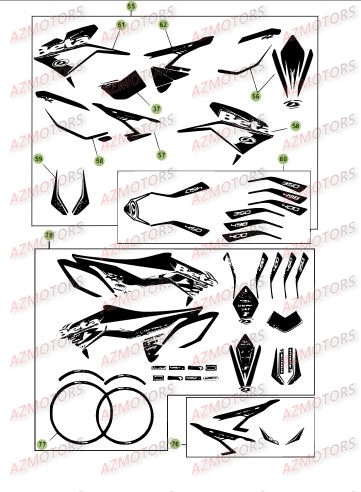 AUTOCOLLANTS UNIVERSAUX POUR JANTES ROUG BETA pour CARENAGES - RESERVOIR - SELLE 3 de RR-4T-400-12