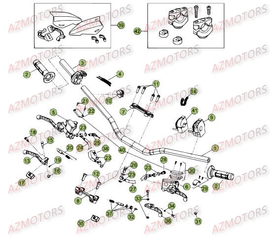 Commandes   Guidon BETA Pièces Beta RR 4T 400 Enduro - 2012