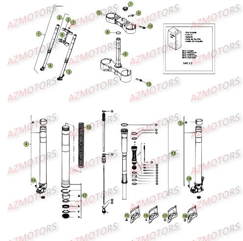 Fourche Du No Serie 150001 A 160000 BETA Pièces Beta RR 4T 400 Enduro - 2012