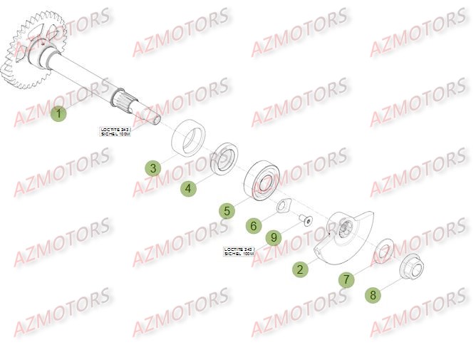 Vilebrequin   Piston   Contre Arbre BETA Pièces Beta RR 4T 400 Enduro - 2012