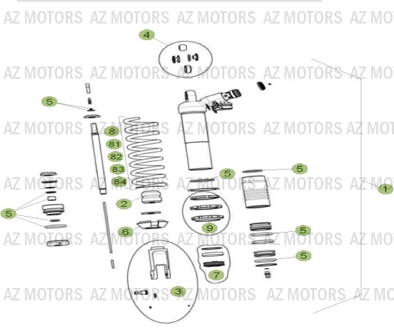 RESSORT AMORTISSEUR 5,0K BETA pour FOURCHE ARRIERE-SUSPENSION ARRIERE 2 de RR-4T-400-13